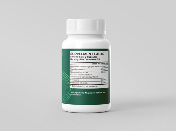 5-in-1 NAD+ with Magnesium Glycinate, L-Theanine, Resveratrol, Quercetin