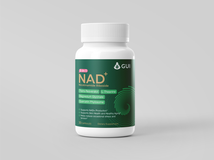 5-in-1 NAD+ with Magnesium Glycinate, L-Theanine, Resveratrol, Quercetin