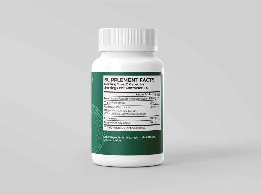 5-in-1 NAD+ with Magnesium Glycinate, L-Theanine, Resveratrol, Quercetin