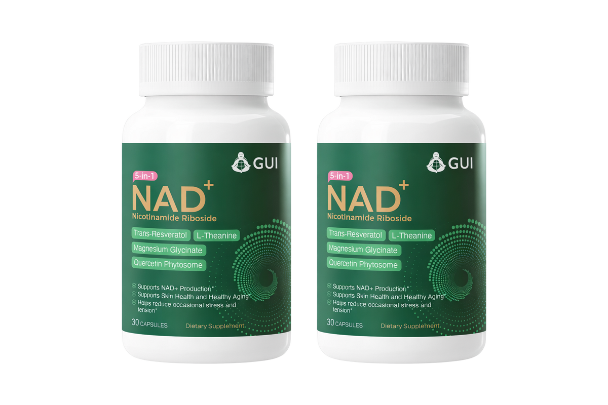 5-in-1 NAD+ with Magnesium Glycinate, L-Theanine, Resveratrol, Quercetin